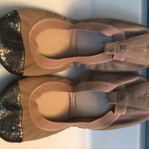 Yosi Samra Nude Foldable Flats Size 10 -Worn Twice